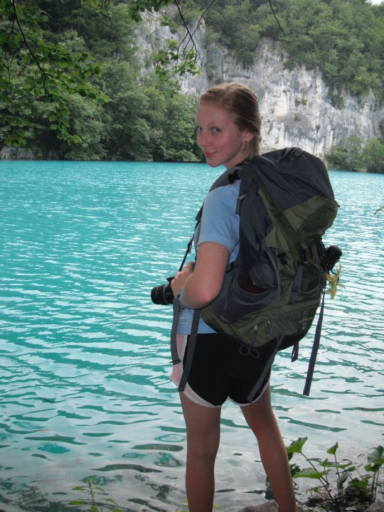 Visiting the Plitvice Jezera (lakes) in inland Croatia in 2010 - with my trusty backpack!